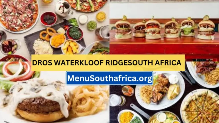 Dros Waterkloof Ridge South Africa Menu Latest Prices 2024