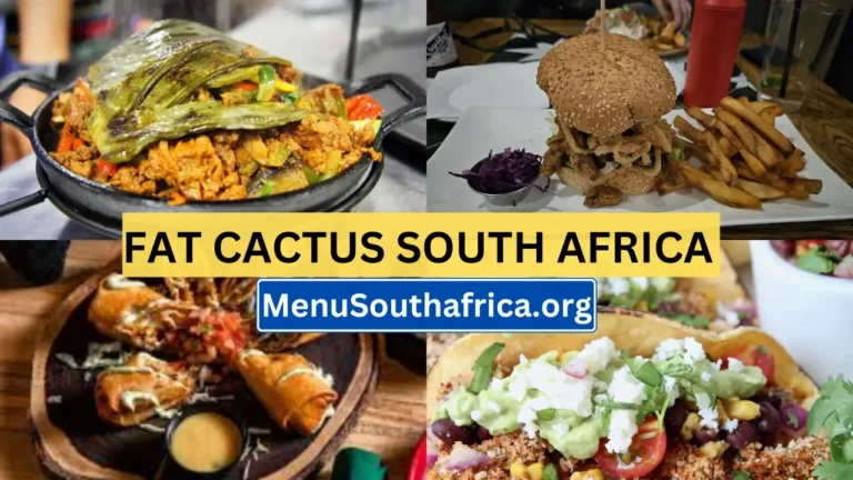 Fat Cactus South Africa Menu Updated Prices 2024