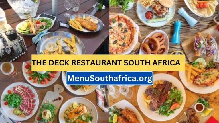 The Deck Restaurant South Africa Menu Latest & Updated Prices 2024