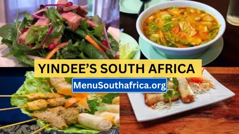 Yindee’s South Africa Menu Updated Prices List 2024