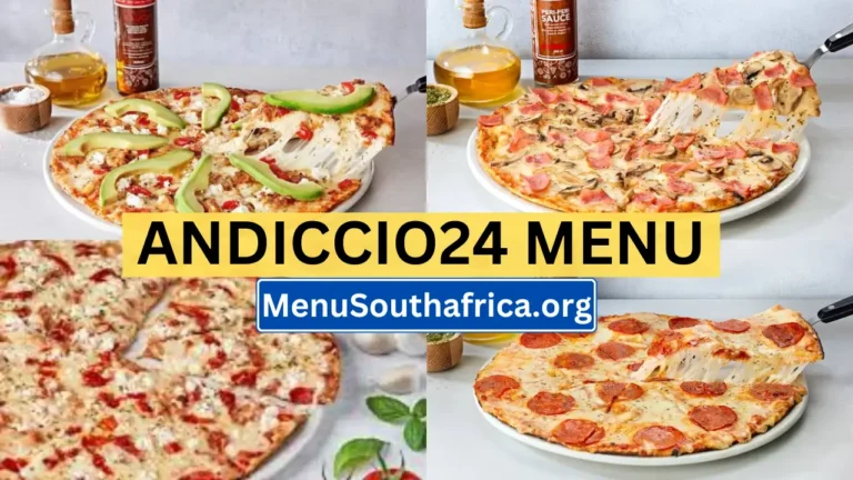 Andiccio24 South Africa Menu New Prices List 2024