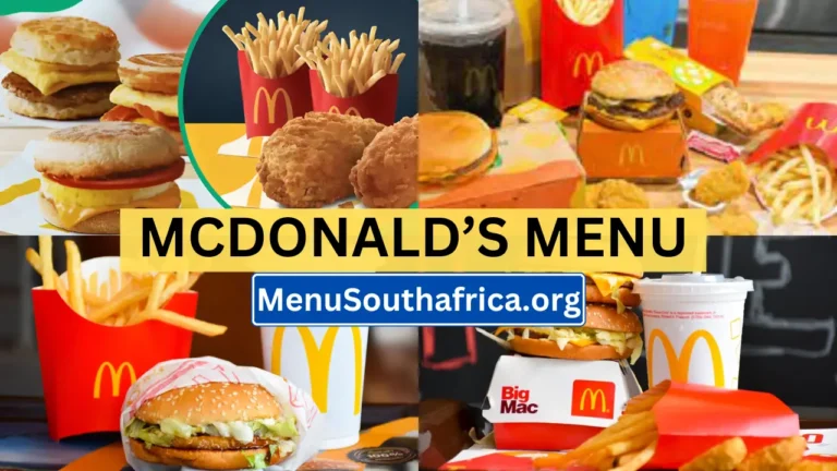 McDonald’s South Africa Menu Updated Prices 2024