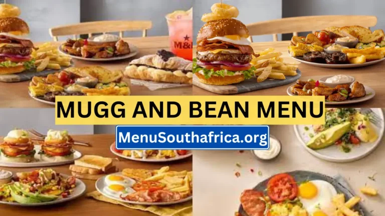 Mugg and Bean South Africa Menu Current Prices 2024